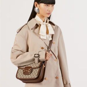 Gucci Brown and Cream Shoulder Bag Horsebit 1955
